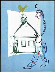 Marc Chagall: 'Das Haus in meinem Dorf', La maison de mon village, Original-Lithographie 1960 - Werke | Drucke