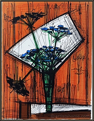 Bernard Buffet: Les ombelles (Die Dolden, Stillleben mit Wiesenblumen) 1972 Original-Lithographie | Werke