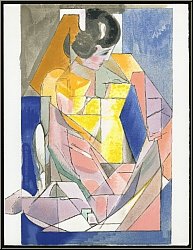 Jacques Villon: Portrait eines Mdchens (Portrait d'une jeune fille) Kubistische Original-Lithographie Mourlot