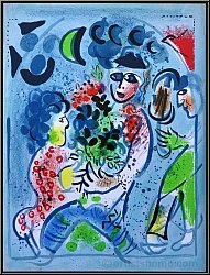 Marc Chagall: 'Blumen im Arm' (Frontispiz) Original Lithographie, 1969, Blumenstrau - Bilder, Werke, Drucke