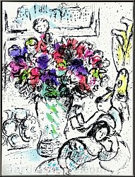 Marc Chagall: Die Anemonen, Original-Lithographie (Frontispiz) Btten, Blumenstrau - Bilder | Werke | Drucke