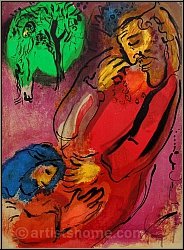 Marc Chagall: Knig David und Absalom, Original Lithographie, 1956 - Verve Bilder zur Bibel | Lithographien