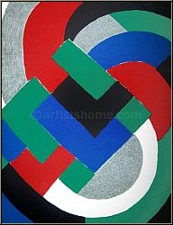 Sonia Delaunay: Algorithmus, 1969, Original-Lithographie, geometrische Komposition - Lithographien | Werke