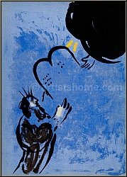 Marc Chagall: Moses empfngt die Gesetzestafeln Gottes, Bilder fr die Bibel 1956 - Originale | Lithographien