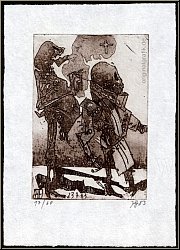 Horst Janssen: Das alte Lied 1983 - Radierung fr Nihil ut umbra