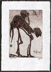 Horst Janssen: Na - Adam?! 1983 - Radierung aus Nihil ut umbra