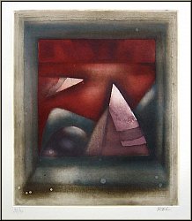 Michle Nedelec: Der Abend (Le soir) Farbradierung Btten, signiert