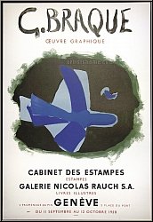 Georges Braque: Plakat Galerie Nicolas Rauch 1958 Lithographie Mourlot