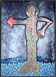 Bernhard Jger: Hier entlang Wegweiser, 1971, Lithographie, signiert