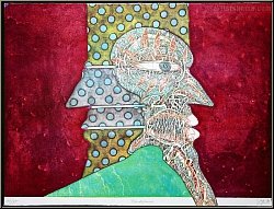 Bernhard Jger: Pseudo-Janus 1974, Januskopf, Lithographie, signiert