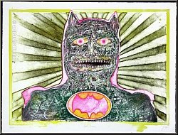 Bernhard Jger: Batman ('Bat-Man') Fledermaus 1969, Lithographie, signiert - Werke | Bilder | Druckgrafik
