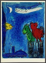 Marc Chagall: Die Scheusale von Notre-Dame (Les Monstres de Notre-Dame) Paris 1954, Original-Lithographie