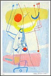 Max Ackermann: Heitere Gestade 1965 Siebdruck Btten Signaturstempel