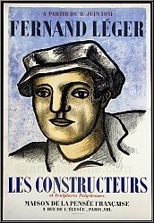 Fernand Lger: Les Constructeurs 1951, Maison de la Pense Original-Lithographie 'L'ouvrier' | Knstlerplakate