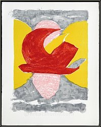 Georges Braque: Original-Lithographie 'Descente aux enfers' Groer, roter Vogel, 1961 - Werke | Originale