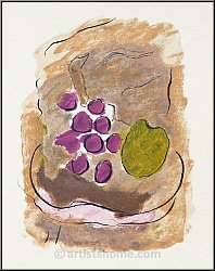Georges Braque: Original-Lithographie, Stillleben mit Frchten, 1962, Kronenhalle - Werke | Bilder | Drucke