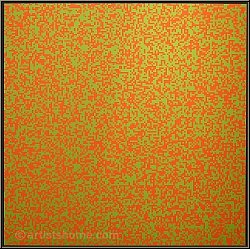 Franois Morellet: 40.000 Carrs Orange-Grn Serigraphie handsigniert, Denise Ren Paris, Ausstellungsstck