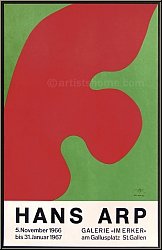 Hans Arp (Jean Arp): Erker-Galerie, Affiche St. Gallen 1966, Nachlassstempel, Original-Lithographie | Plakate