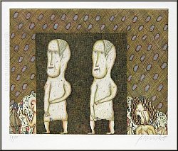 Felix Waske: Ehe-Biotop, 1978, Kaltnadel-Radierung fr 'Journey to Soul' signiert | Druckgrafik | Bilder