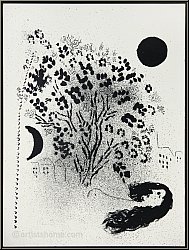 Marc Chagall: Der Abend - Le Soir, 1952, Original-Lithographie Verve 'Vision de Paris' - Druckgrafik | Bilder