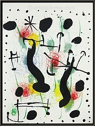 Joan Miro: 'Das Wildschweinlager', 1966, Original-Lithographie Btten, Jagdszene - Bilder | Werke | Drucke