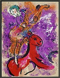 Marc Chagall: 'Kunstreiterin auf rotem Pferd' - L'cuyre au cheval rouge, 1957 Original-Lithographie | Werke