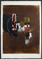 Johnny Friedlaender: Radierung und Aquatinta 'Diaphonie' (Dissonanz) 1978, signiert | Originale | Druckgrafik