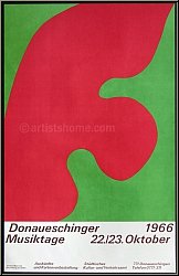 Hans (Jean) Arp: Donaueschinger Musiktage 1966, Original-Lithographie, Knstlerplakate Erker-Presse St. Gallen
