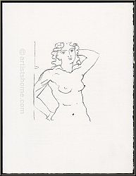 Andr Derain: Original-Lithographie 'Buste de femme' Aktzeichnung, Frauenakt 1950 / 1972, Mourlot - Werke