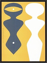 Hans (Jean) Arp: Farbholzschnitt Positiv-negativ Figuren, Variante Gelb, 1962, Originale | Werke | Druckgrafik