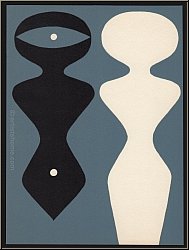 Hans (Jean) Arp: Farbholzschnitt Positiv-negativ Figuren, Variante Blaugrau, 1962 - Werke | Drucke | Bilder