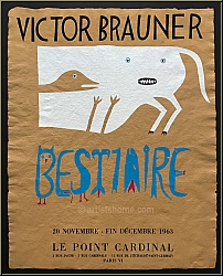 Victor Brauner: 'Bestiaire' Le Point Cardinal 1963, Ausstellungsplakat, Serigraphie - Original-Knstlerplakate