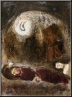 Marc Chagall: Ruth zu Fen des Boas, Original-Lithographie Bibel 1960