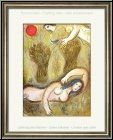 Marc Chagall: Boas erwacht und sieht Ruth zu seinen Fen 1960, Originallithografie fr Verve Bilder zur Bibel