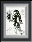 Marc Chagall: Original-Lithographie 'L'offrande' (Das Geschenk) 1960, Frau mit Blumenstrauss, Sonne - Drucke