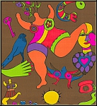 Niki de Saint Phalle: Nana (braun) Knstlertapete, documenta 5, 1972