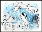 Marc Chagall: Derriere le miroir 225 von 1977, Original Lithographie 'Das Dorf' (Le village) - DLM | Originale