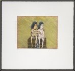 Felix Waske: eine der erotisch-frechen Radierungen (Vertauschte Rollen) fr 'Kupferne Erzhlungen' | Bilder