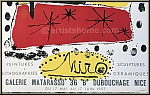 Joan Miro: Galerie Matarasso Nizza 1957, Originalplakat Peintures Sculptures Lithographies Cramiques, Mourlot