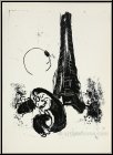 Marc Chagall: Mutter und Kind am Eiffelturm, Paris, 1954, Lithographie