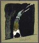 Paul Wunderlich: La Lune en Rodage 1962, signiert, Unikat, Skizzenbuch