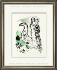Marc Chagall: Liebespaar mit Vogel 1969, Original-Lithographie auf Btten - Lithographien | Bilder | Werke