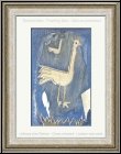 Georges Braque: Zwei Pfauenvgel 'Deux paons' 1952, Lithographie in Lavendelblau fr Verve - Werke | Bilder