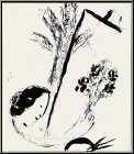 Marc Chagall: Selbstportrait mit Blumen in der Hand, Lithographie 1957