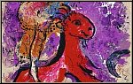 Marc Chagall: 'Kunstreiterin auf rotem Pferd' - L'cuyre au cheval rouge, 1957 | Zirkus | Clown | Druckgrafik