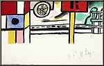 Fernand Lger: Lithographie La Ville 1959, signiert Nadia Lger 'La pompe  essence' (Tankstelle, Zapfsule)