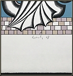 Arnold Leissler: Die Steinbank, 1968, Farblithographie, signiert, surreale Figur, Probedruck - Bilder | Drucke